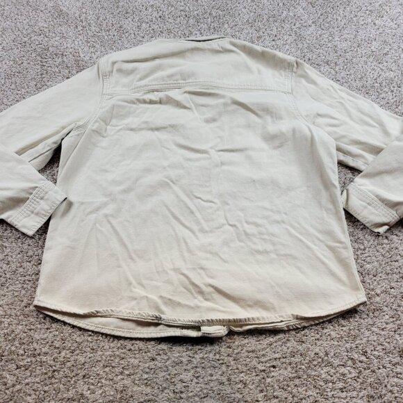 Lucky Brand Denim Jacket Mens Large Beige Button Up Casual Denim Pockets - Picture 6 of 7